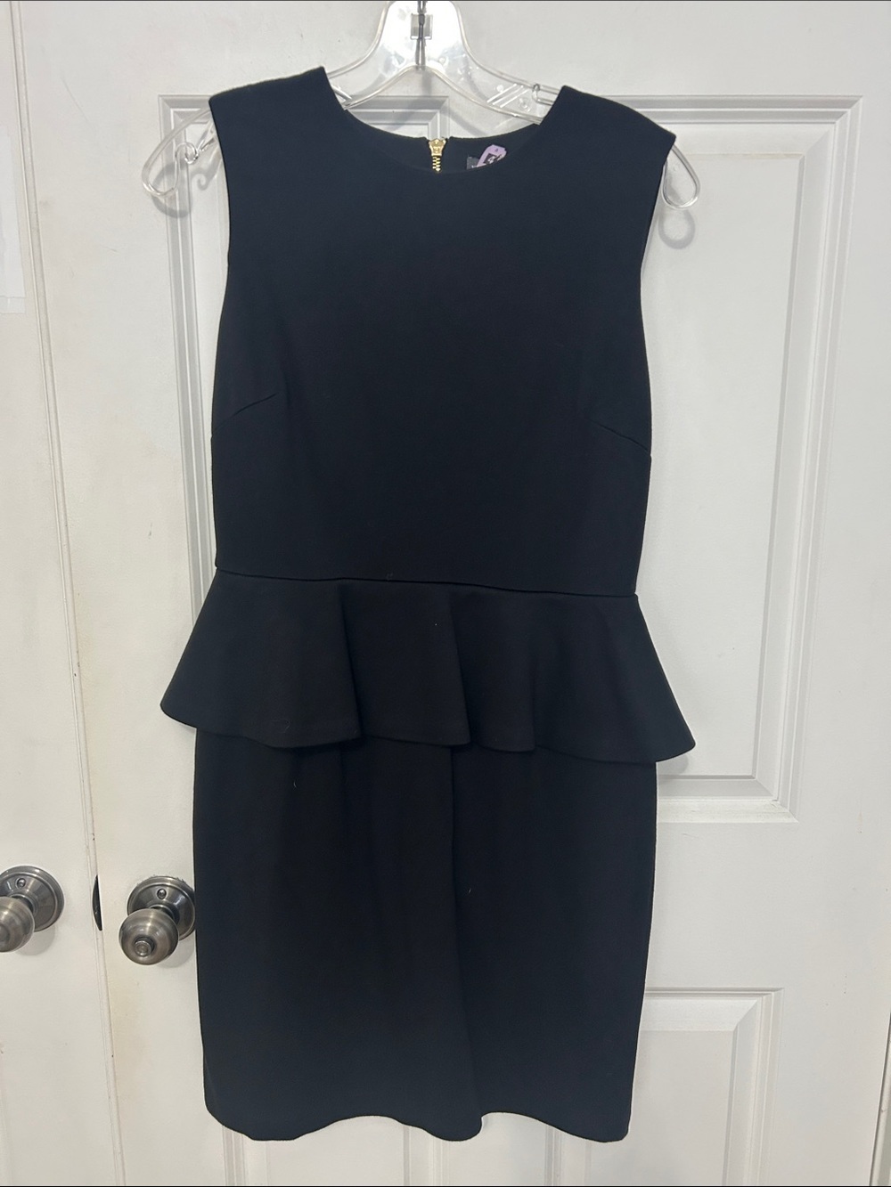 Vince Camuto Sleeveless Sheath Peplum Midi Dress size 6 black